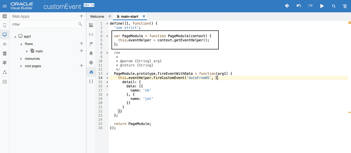 vbcs page module